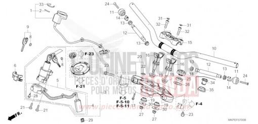 TUYAU DE GUIDON/PONT SUPERIEUR CB500FAN de 2022